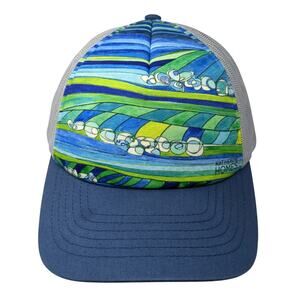 Katherine Homes Snapback Trucker Hat Multi One Size Adjustable Mesh Back Printed